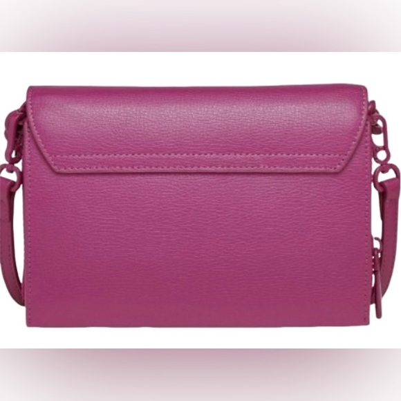 NWT KARL LAGERFELD Paris Lourdes leather chain crossbody bag wallet CACTUS PINK - Picture 2 of 13